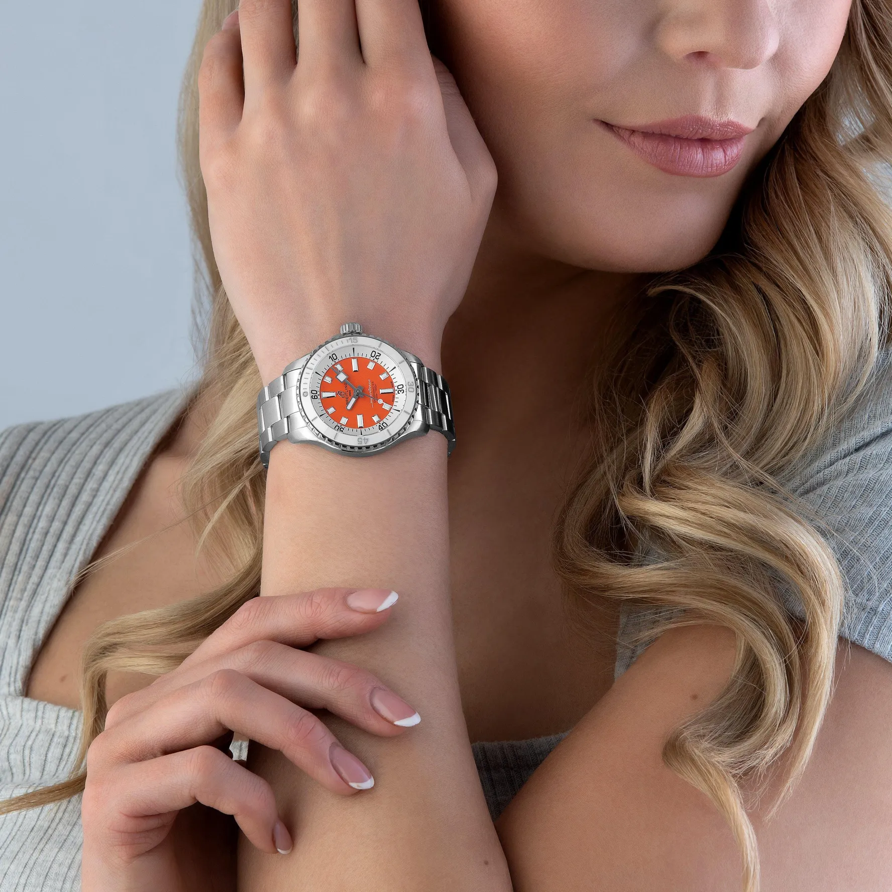 Breitling Superocean Automatic 36mm Orange Ladies Watch