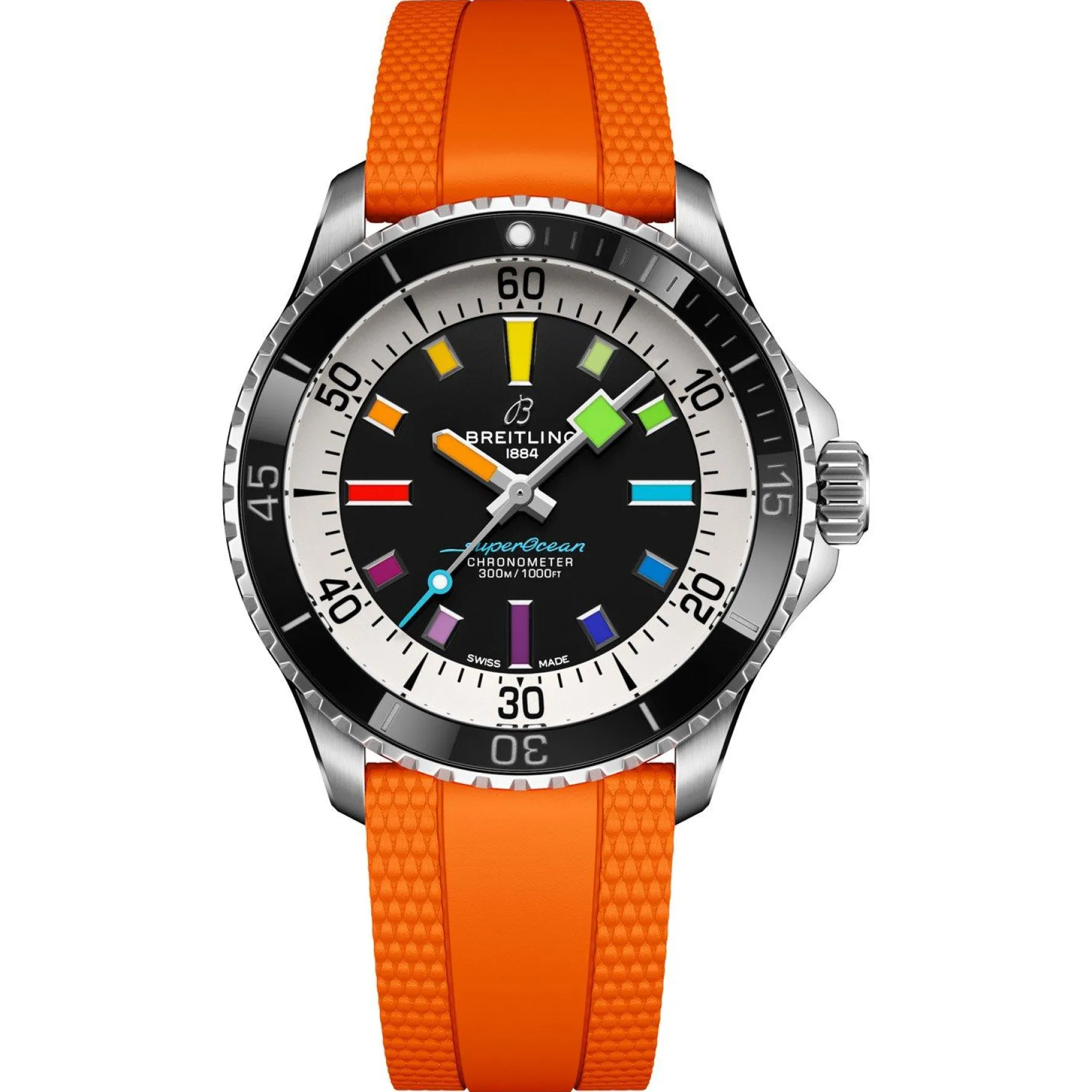 Breitling Superocean Automatic 42mm Orange Rubber Strap Watch