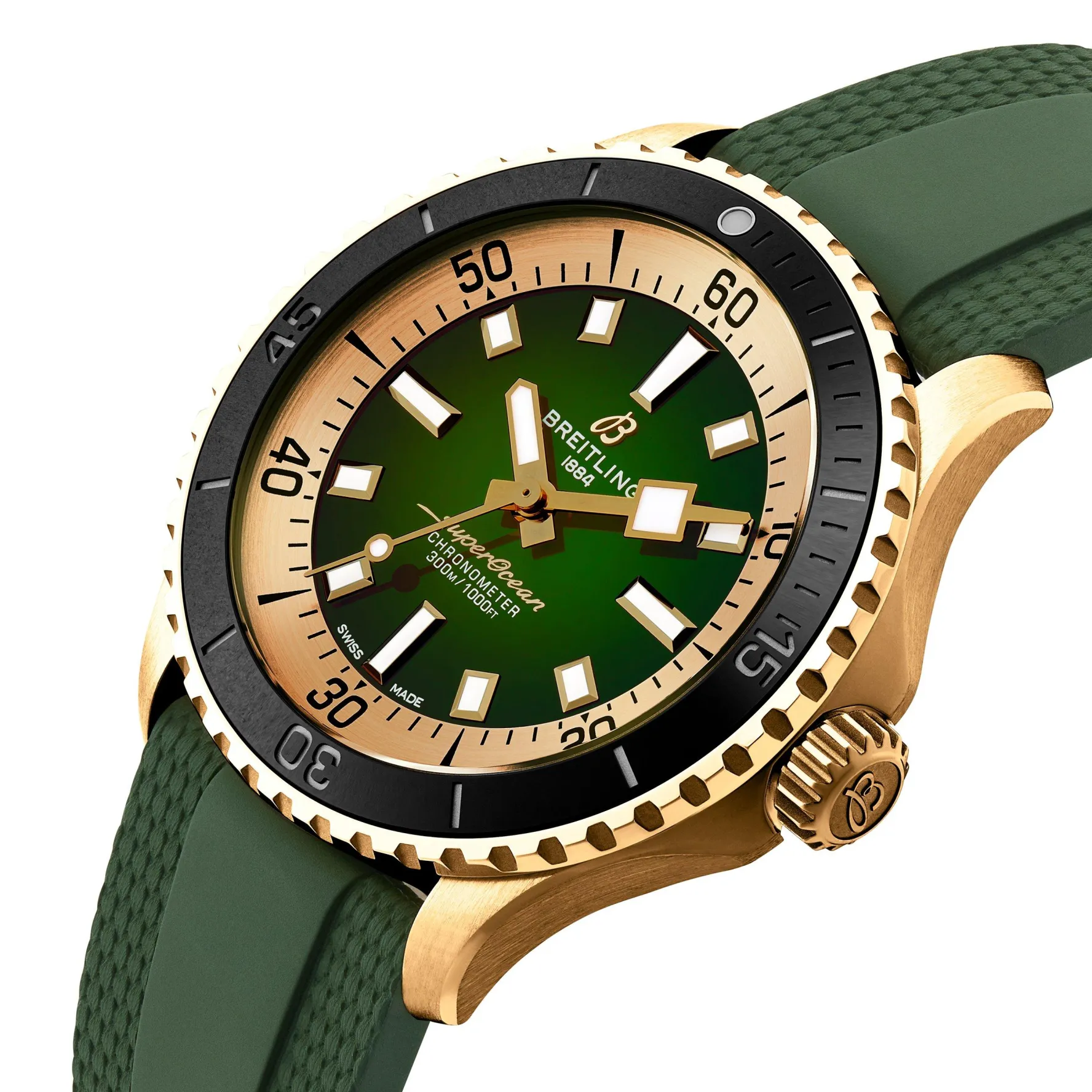 Breitling Superocean Automatic 42mm Bronze Green Rubber Strap Men’s Watch