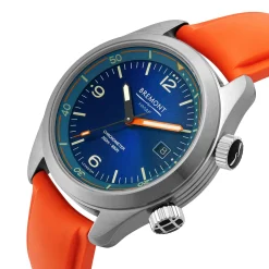 Bremont Argonaut Azure 42mm Orange Rubber Strap Automatic Men's Watch