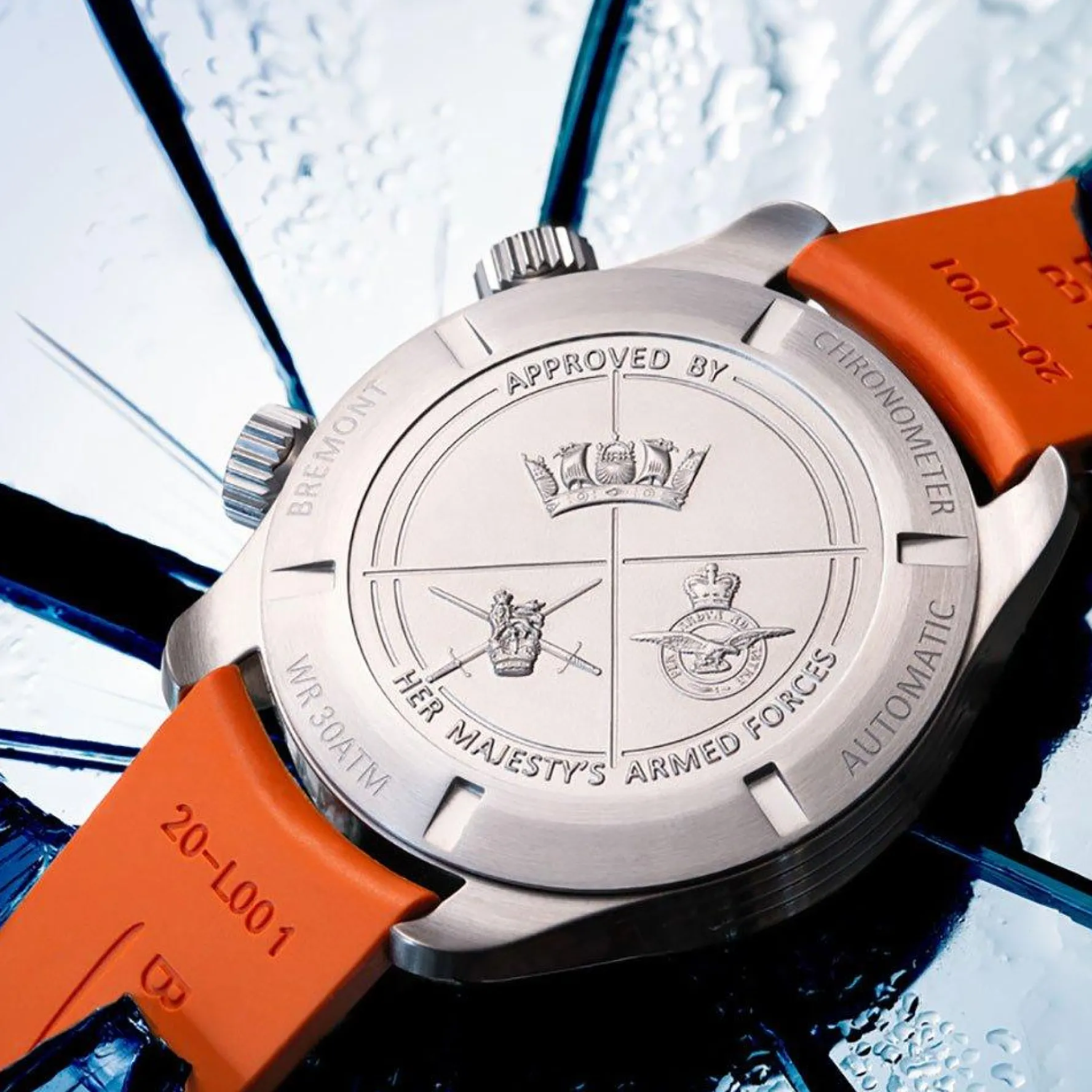 Bremont Argonaut Azure 42mm Orange Rubber Strap Automatic Men's Watch