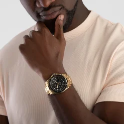 Bulova Icon 46.5mm Yellow Gold Plated Diamond Men's Watch