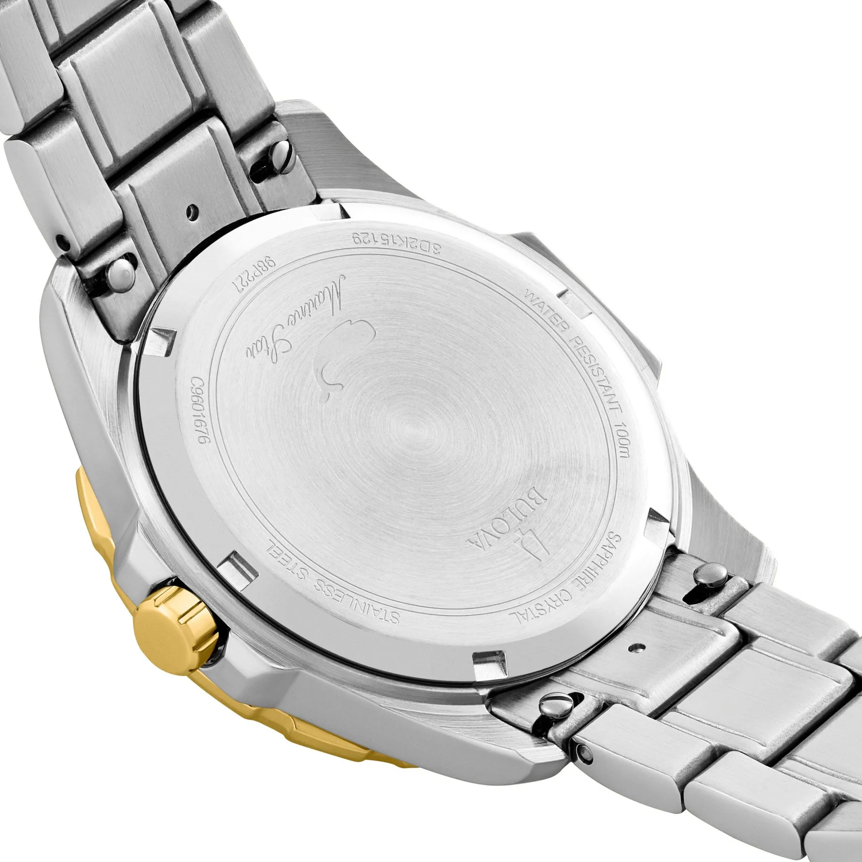 Bulova Marine Star 36mm Stainless Steel and Yellow Gold Plated Diamond Ladies Watch