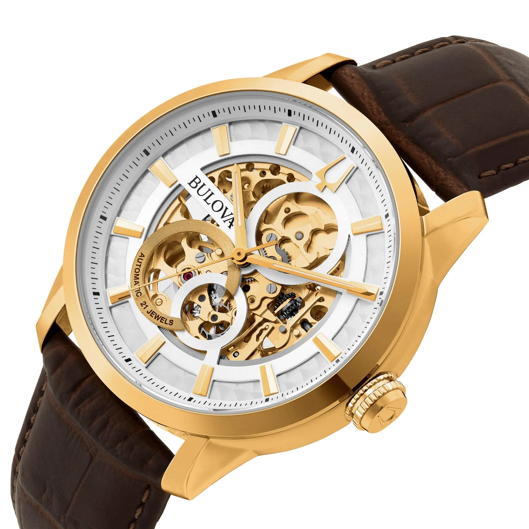 Bulova Sutton Yellow Gold Plated Automatic Men's Watch