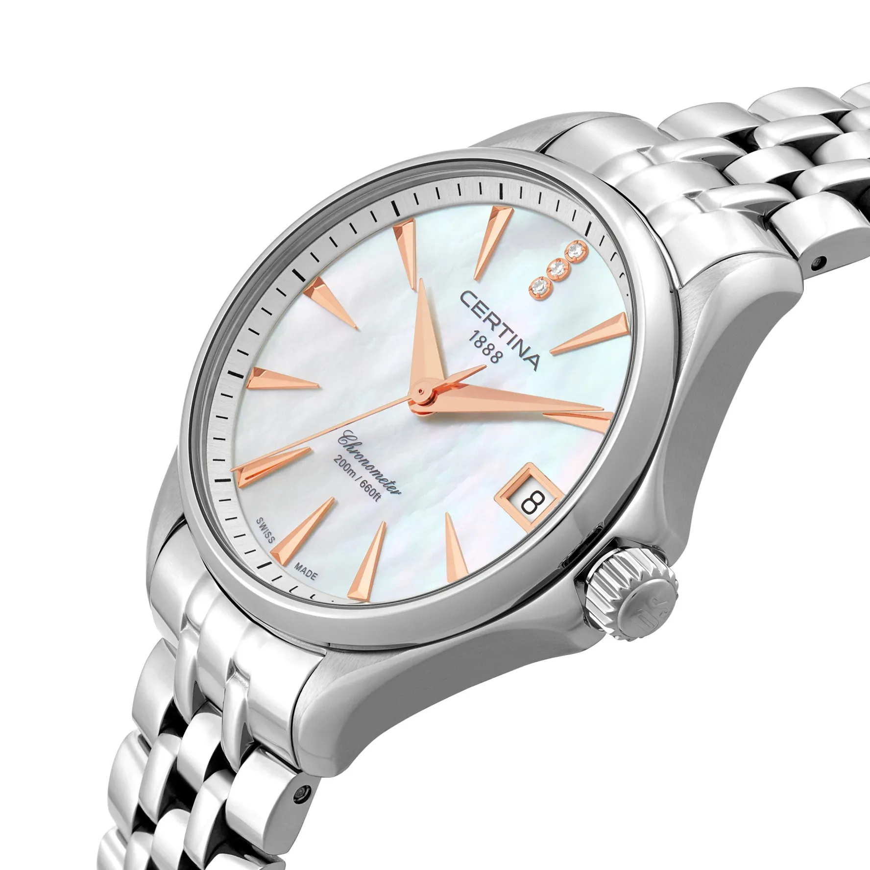 Certina DS Action 33.8mm Diamond Mother of Pearl Ladies Watch