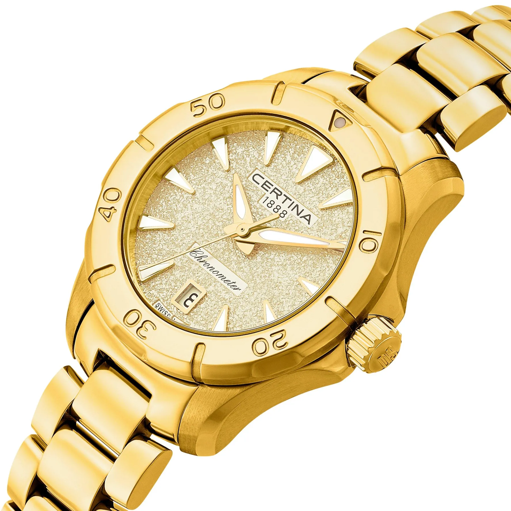 Certina DS Action 29mm Yellow Gold Plated Chronometer Ladies Watch