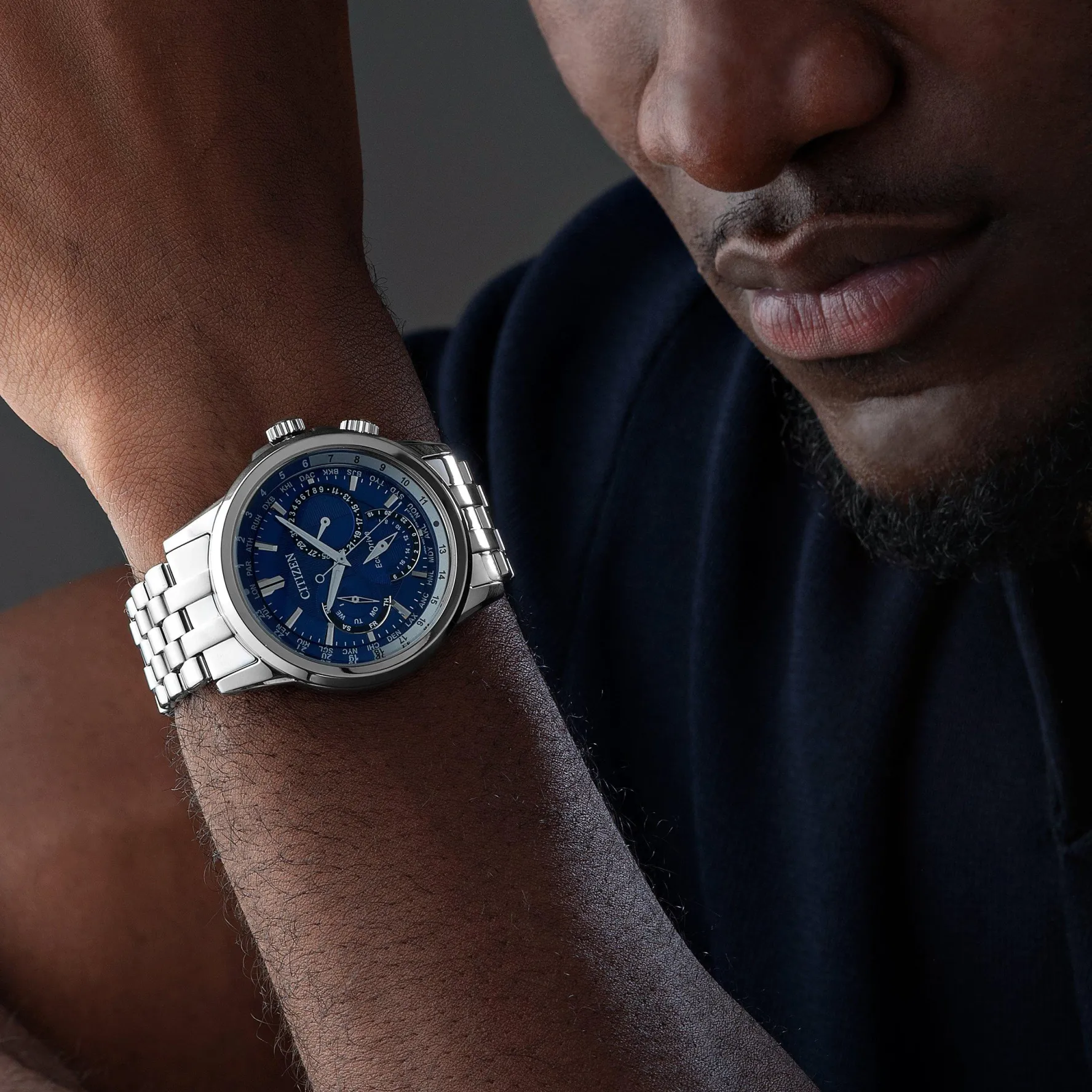Citizen Calendrier 44mm Stainless Steel Chronograph Eco-Drive Men’s Watch