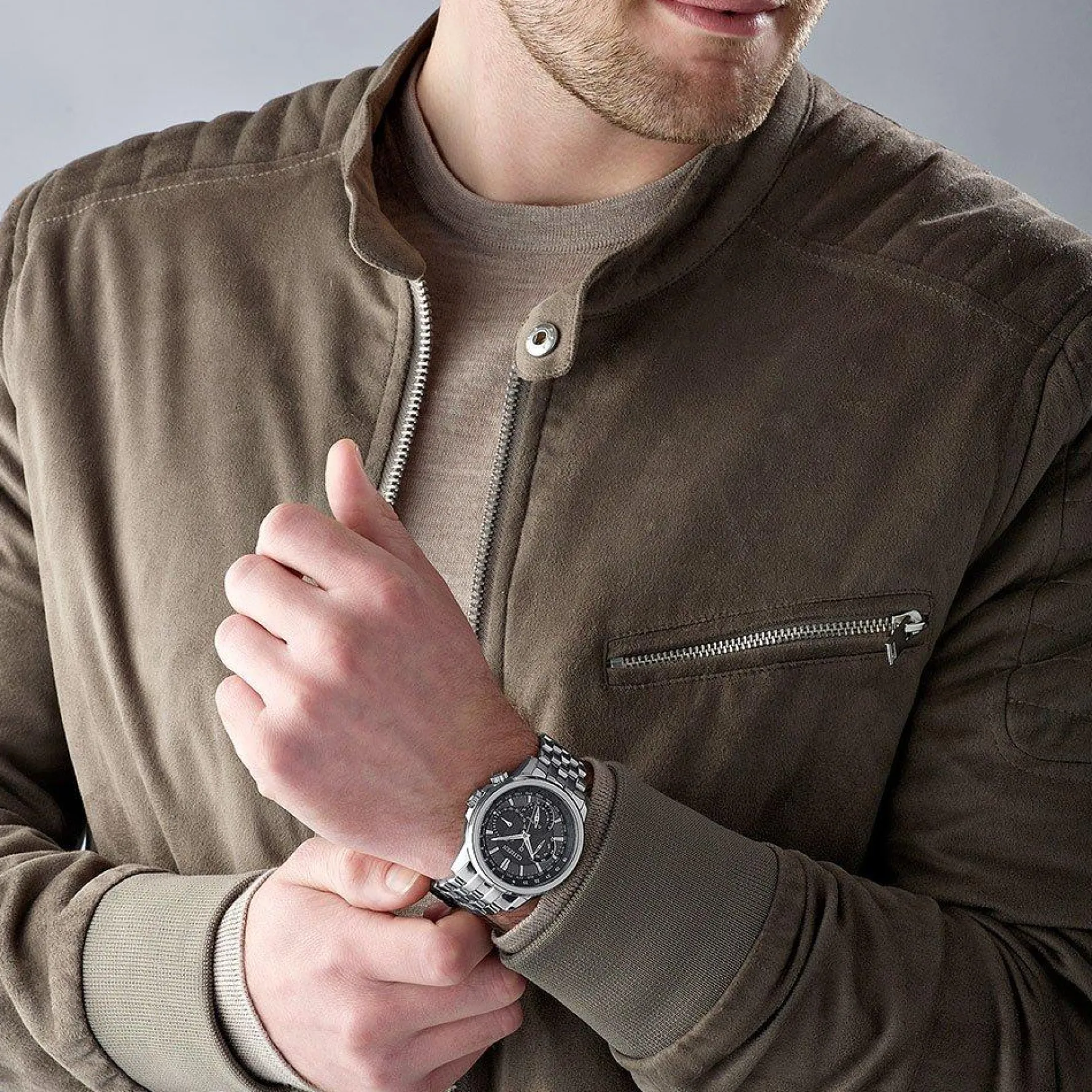 Citizen Calendrier 44mm Stainless Steel Chronograph Eco-Drive Men’s Watch