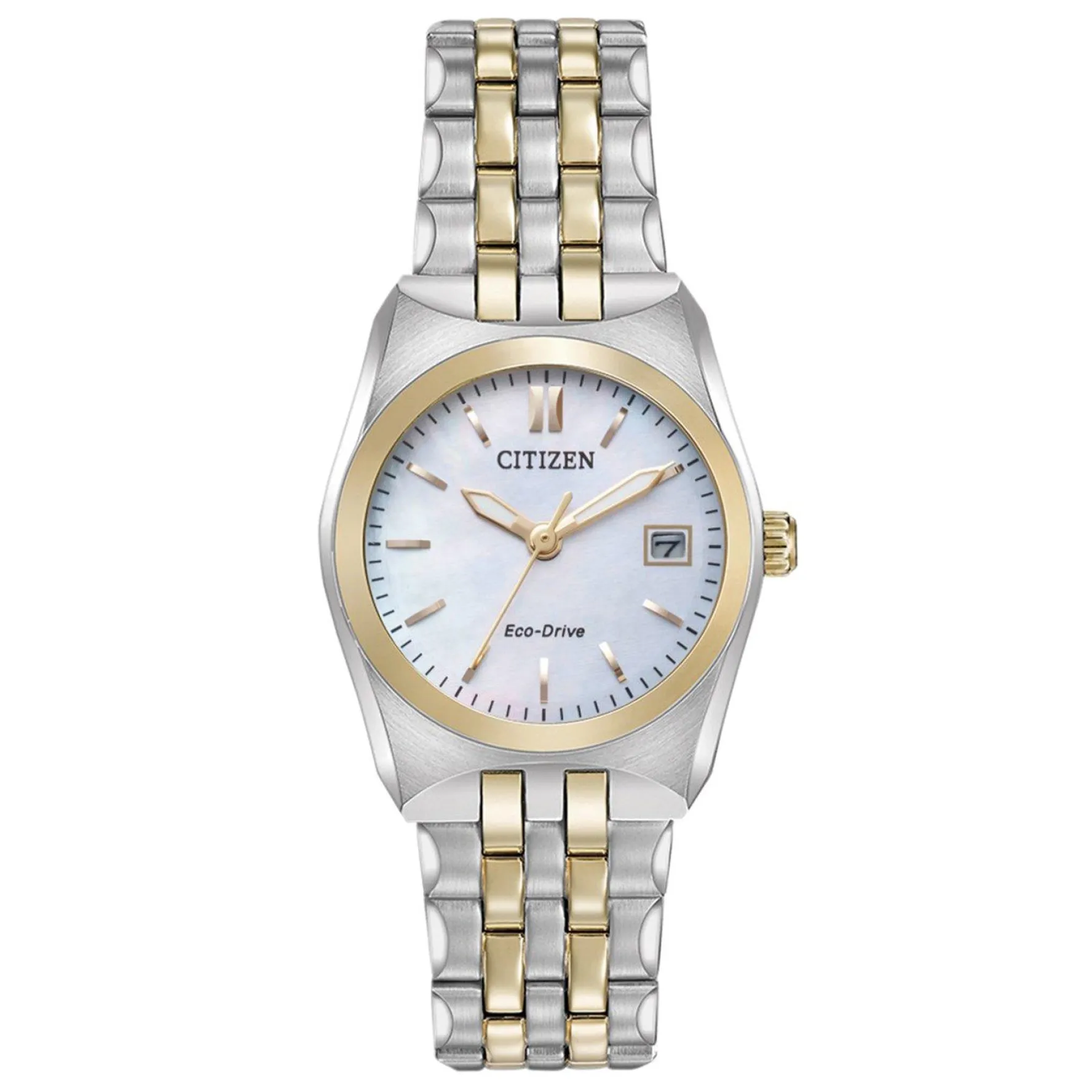Citizen 28mm Stainless Steel and Yellow Gold Tone Mother of Pearl Ladies Watch