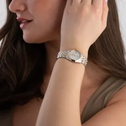 Citizen 28mm Stainless Steel and Yellow Gold Tone Mother of Pearl Ladies Watch