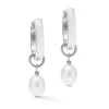 Coeur De Lion Freshwater Pearl Drop Hoop Earrings