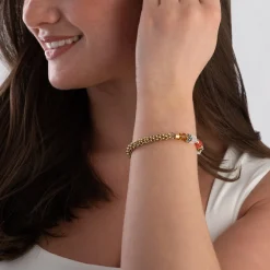 Coeur De Lion GeoCUBE Fusion Summer  Yellow Gold Tone Crystal Bracelet