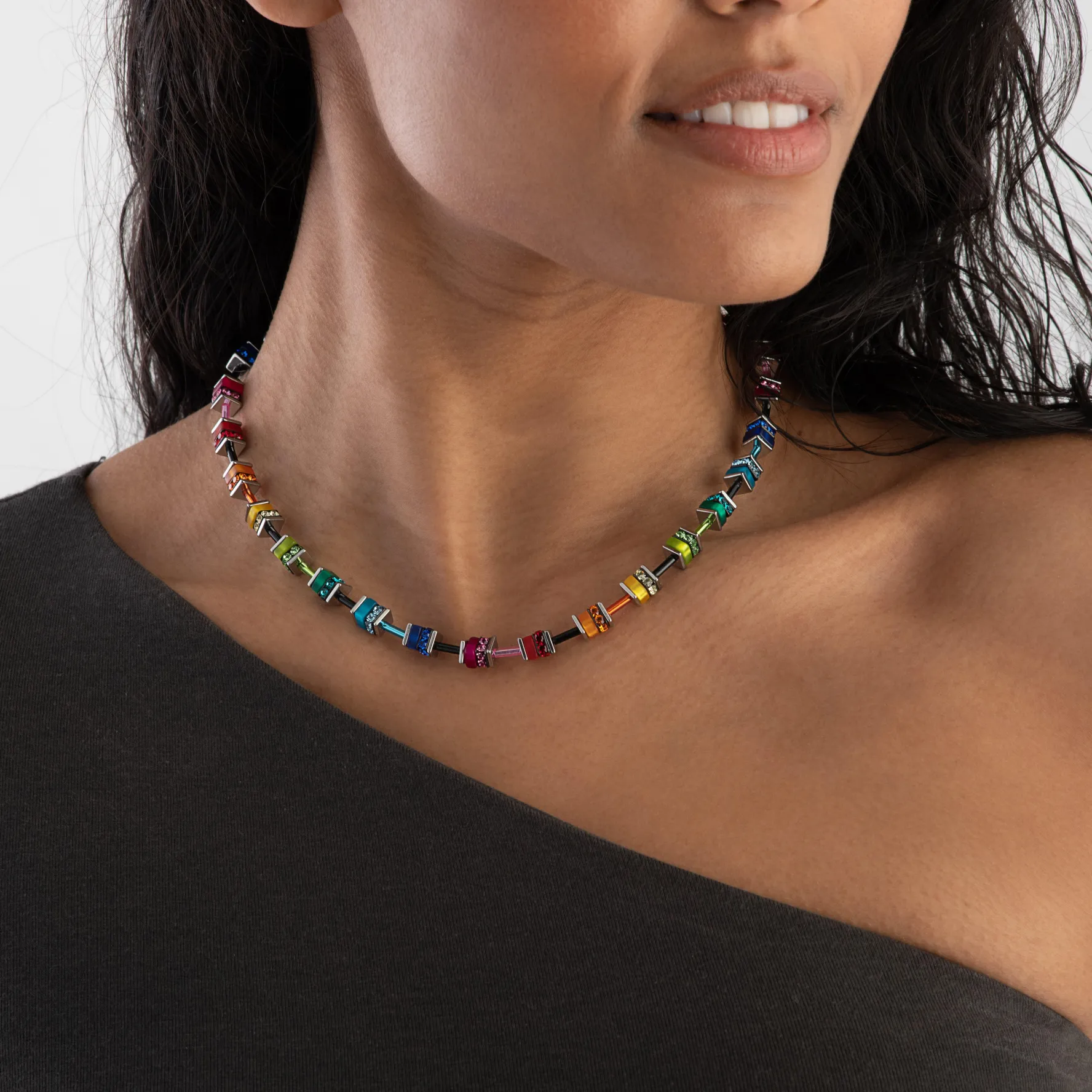Coeur De Lion GeoCUBE Multi-Coloured Necklace
