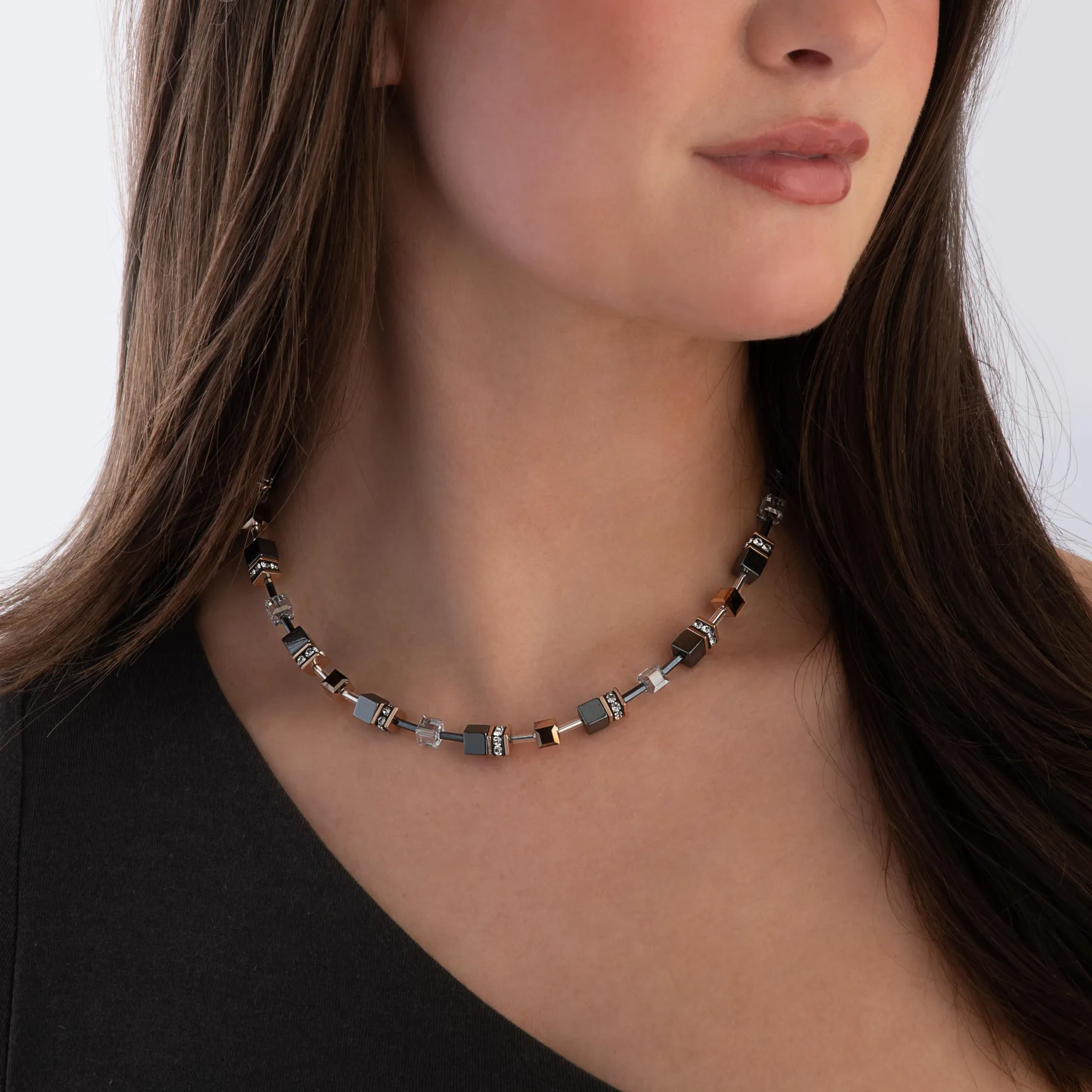Coeur De Lion GeoCUBE Rose Gold Plated Necklace
