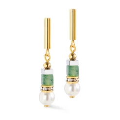 Coeur De Lion Precious Fusion Yellow Gold Tone Pearl Drop Earrings