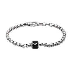 Emporio Armani Black Marble Chain Men’s Bracelet