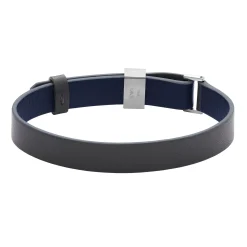 Emporio Armani Leather Logo Men’s Bracelet