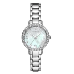 Emporio Armani 32mm Mother of Pearl Crystal Ladies Watch