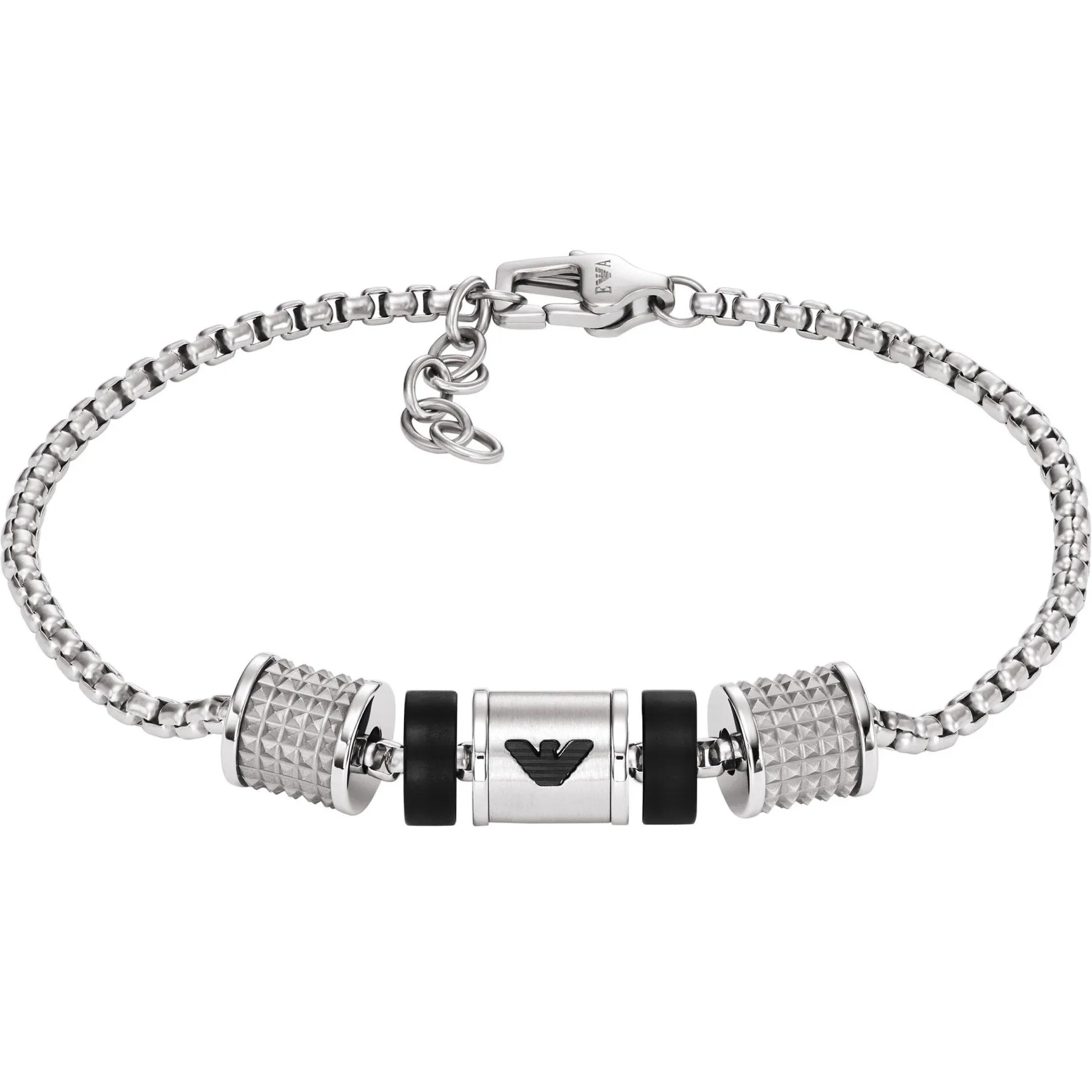 Emporio Armani Onyx Rondelle Men’s Bracelet