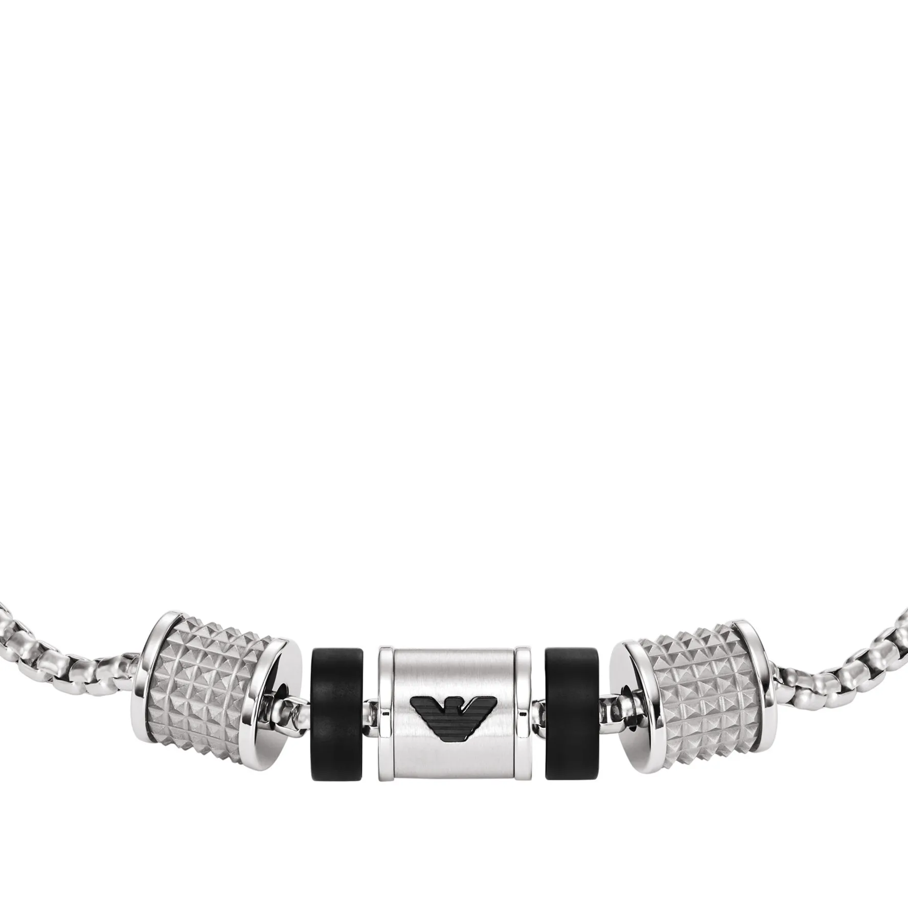 Emporio Armani Onyx Rondelle Men’s Bracelet