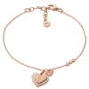 Emporio Armani Rose Tone Cubic Zirconia Heart Bracelet