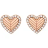 Emporio Armani Rose Tone Cubic Zirconia Heart Stud Earrings