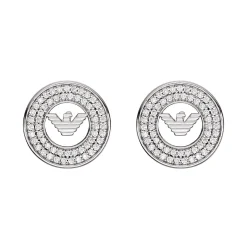 Emporio Armani Silver Plated Cubic Zirconia Stud Earrings