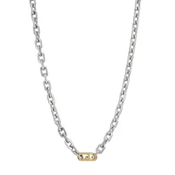 Emporio Armani Stainless Steel and Yellow Gold Plated Necklace