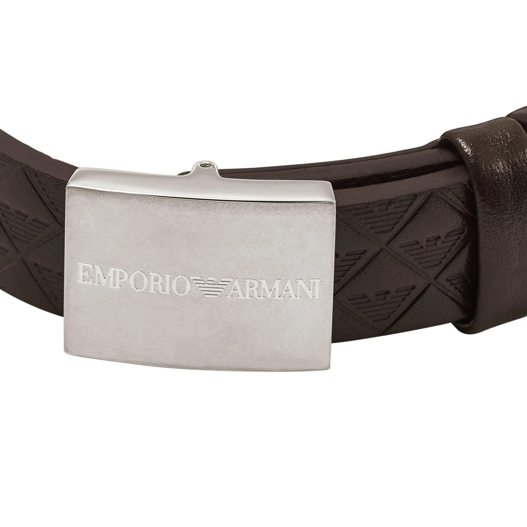 Emporio Armani Stainless Steel Brown Leather Bracelet