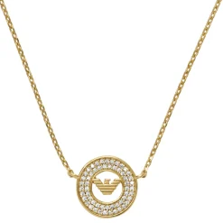 Emporio Armani Yellow Gold Tone Cubic Zirconia Ladies Necklace