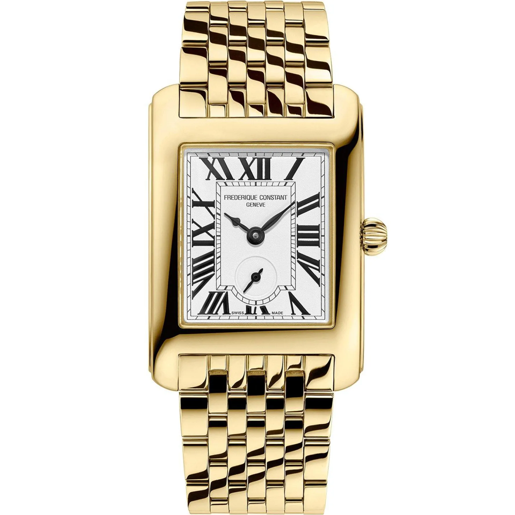 Frederique Constant Classics Carree Small Seconds 36mm Yellow Gold Plated Ladies Watch