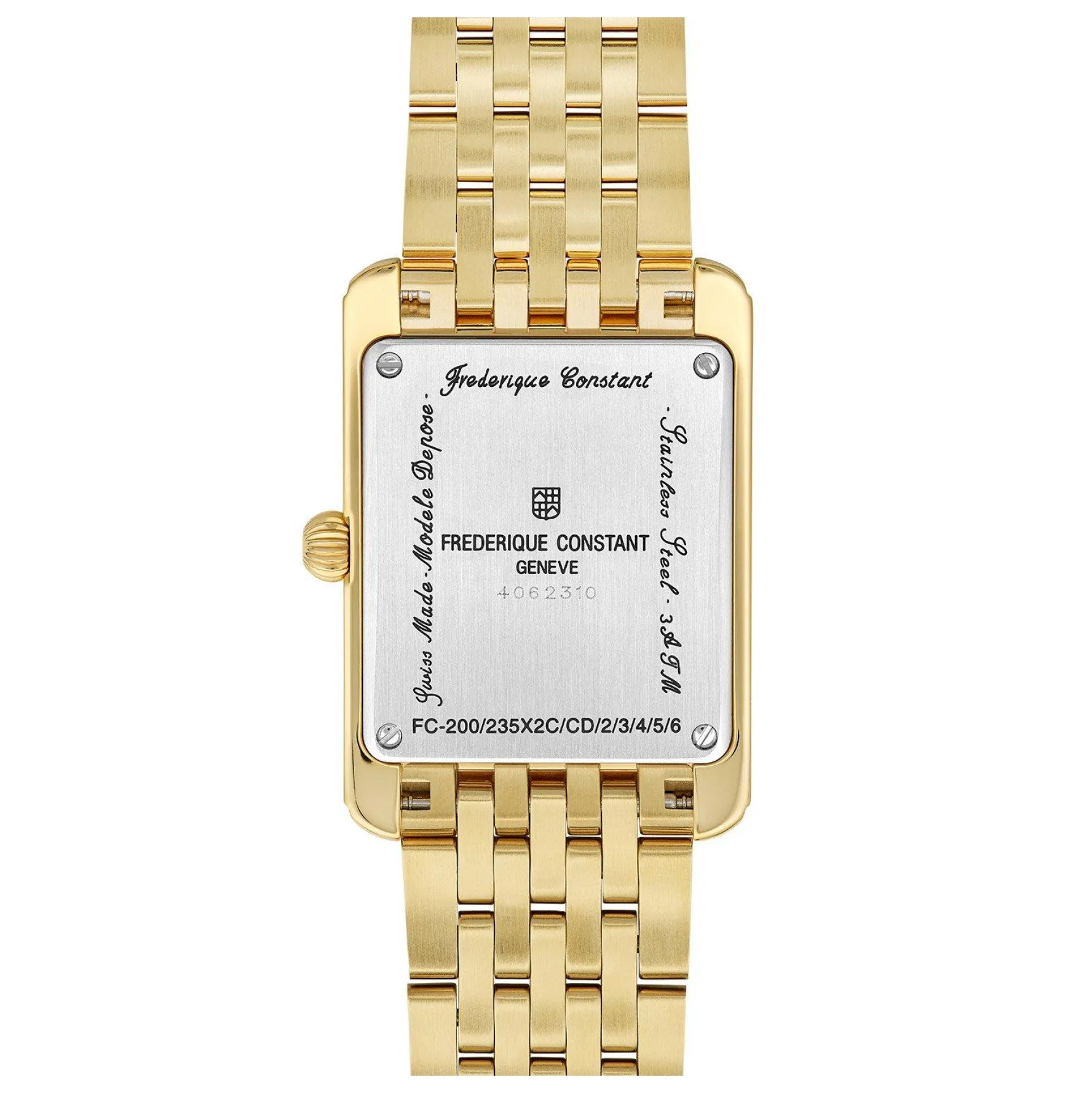 Frederique Constant Classics Carree Small Seconds 36mm Yellow Gold Plated Ladies Watch