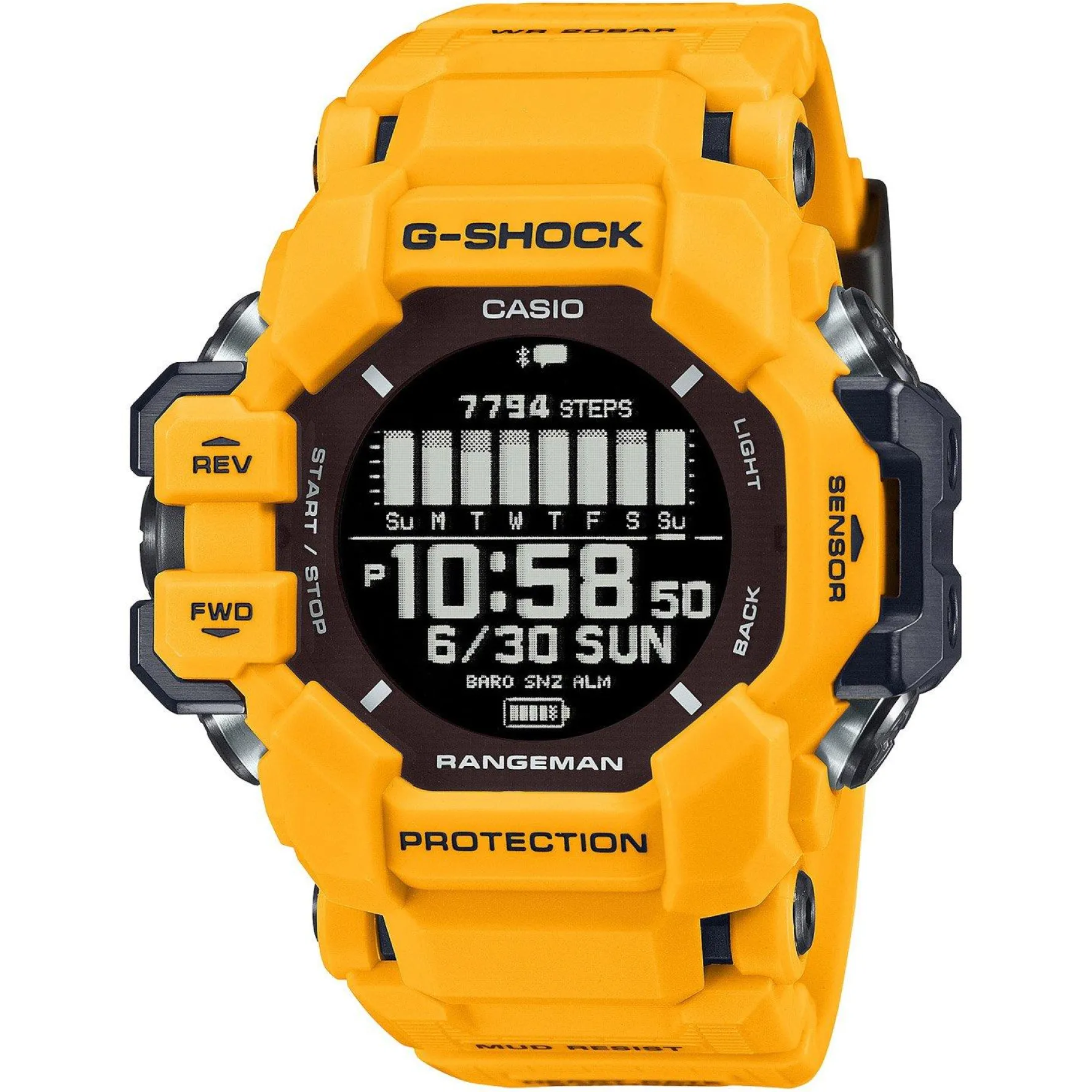 G-Shock Rangeman 53mm Yellow Resin Strap Solar Powered Men’s Watch