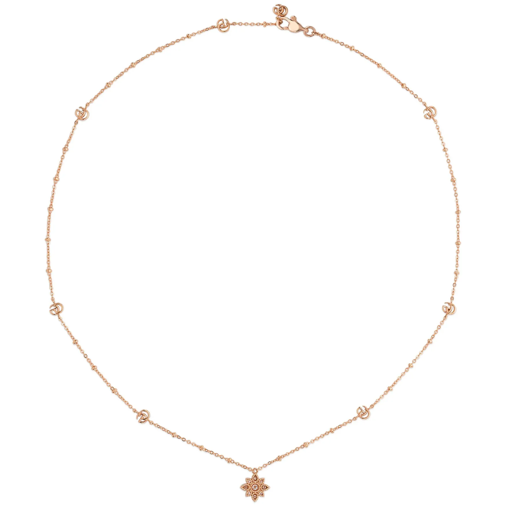 Gucci Flora 18ct Rose Gold Diamond Necklace