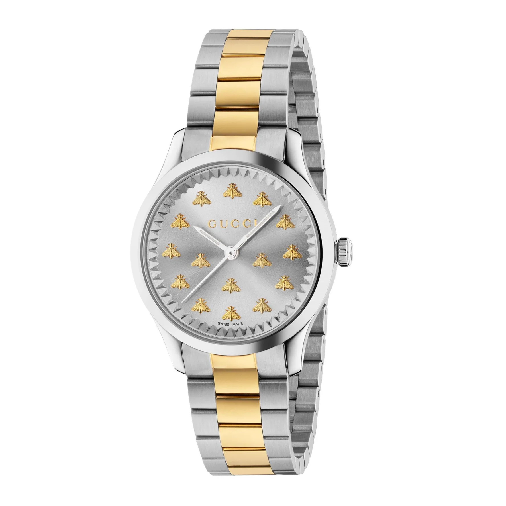 Gucci G-Timeless 32mm Stainless Steel and 18ct Yellow Gold Ladies Watch