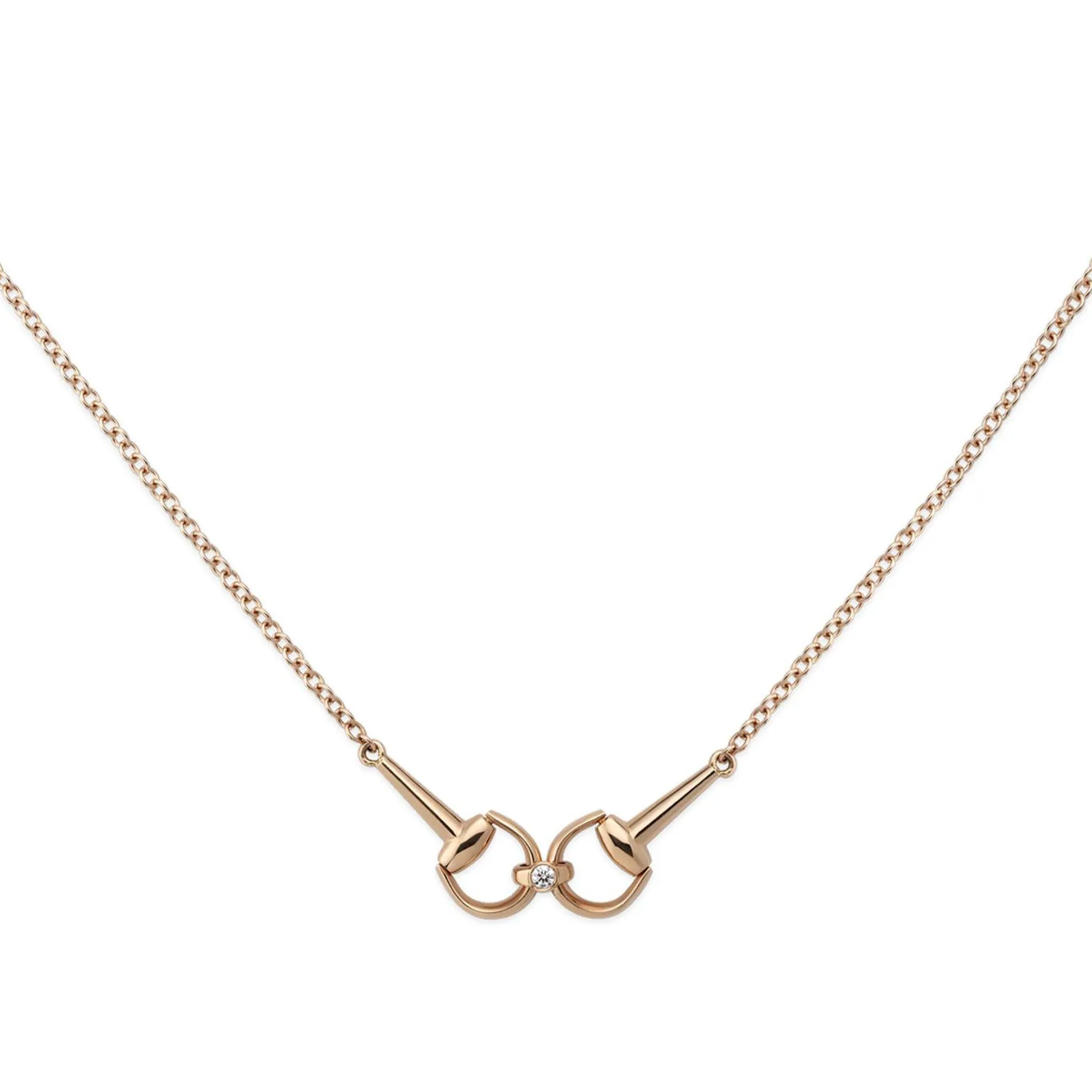 Gucci Horsebit 18ct Rose Gold Diamond Necklace