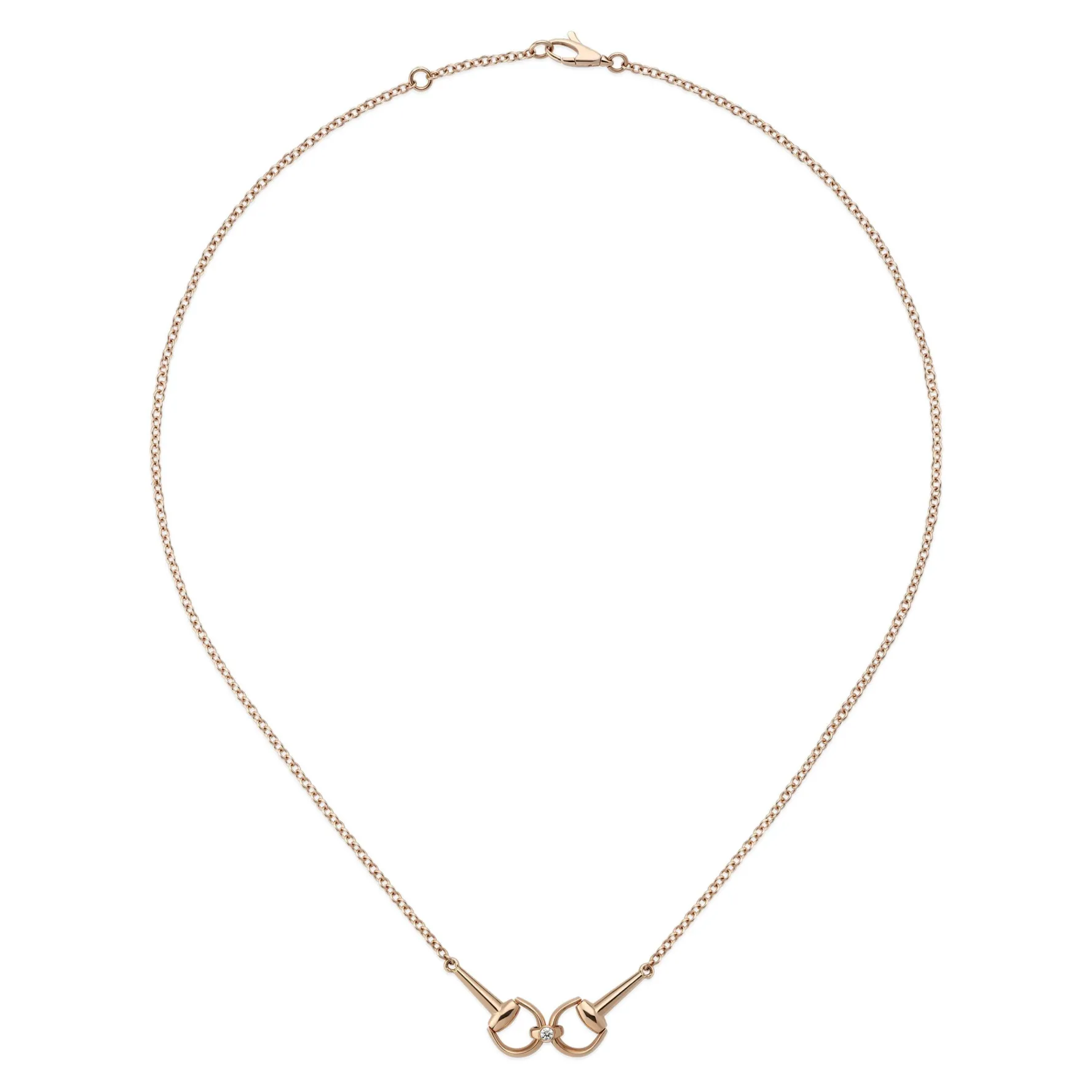 Gucci Horsebit 18ct Rose Gold Diamond Necklace