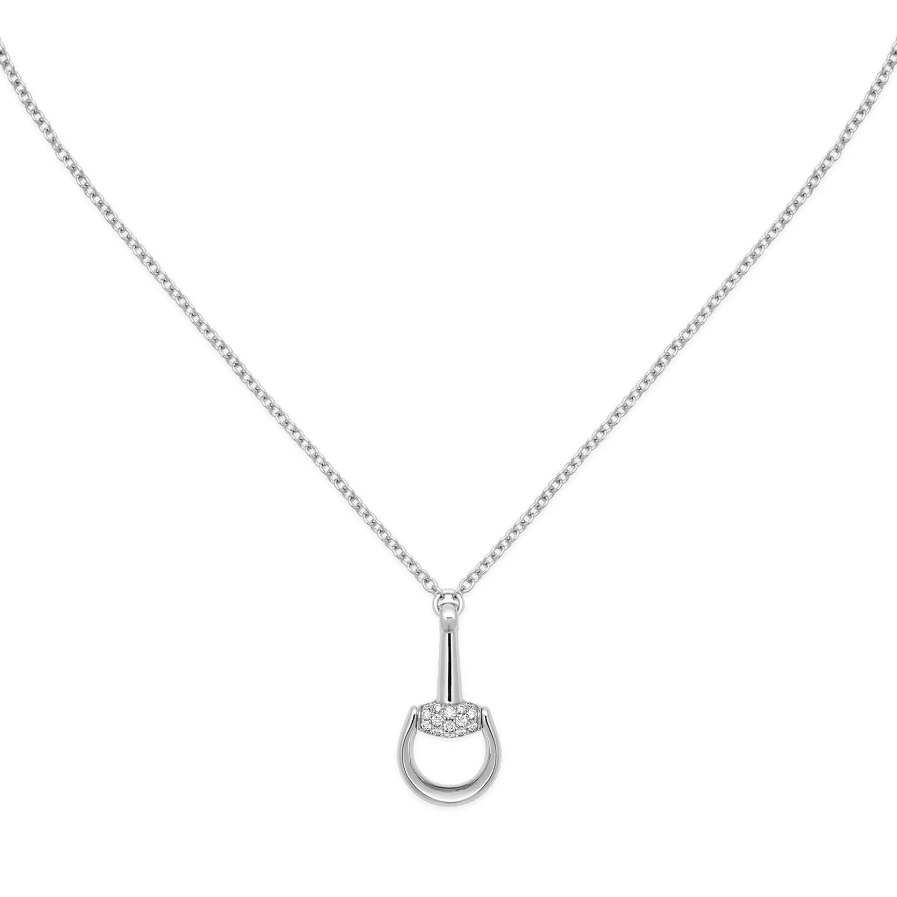 Gucci Horsebit 18ct White Gold Diamond Necklace