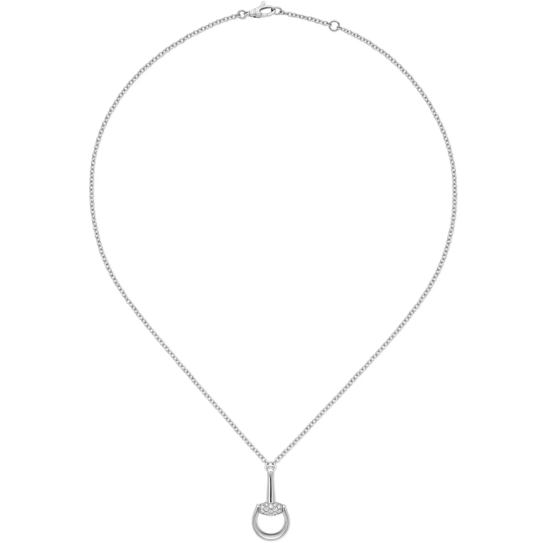 Gucci Horsebit 18ct White Gold Diamond Necklace