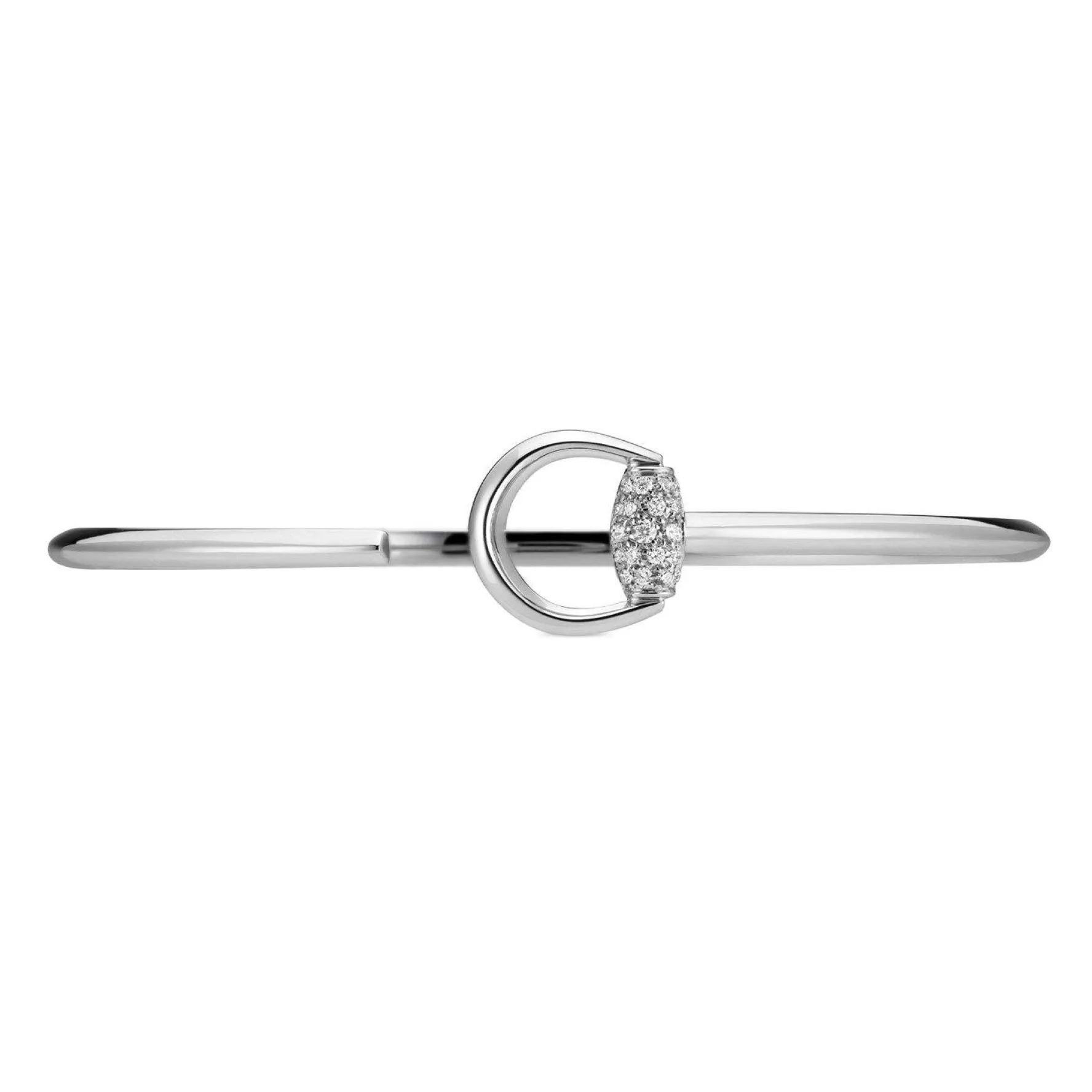 Gucci Horsebit 18ct White Gold Diamond Bangle