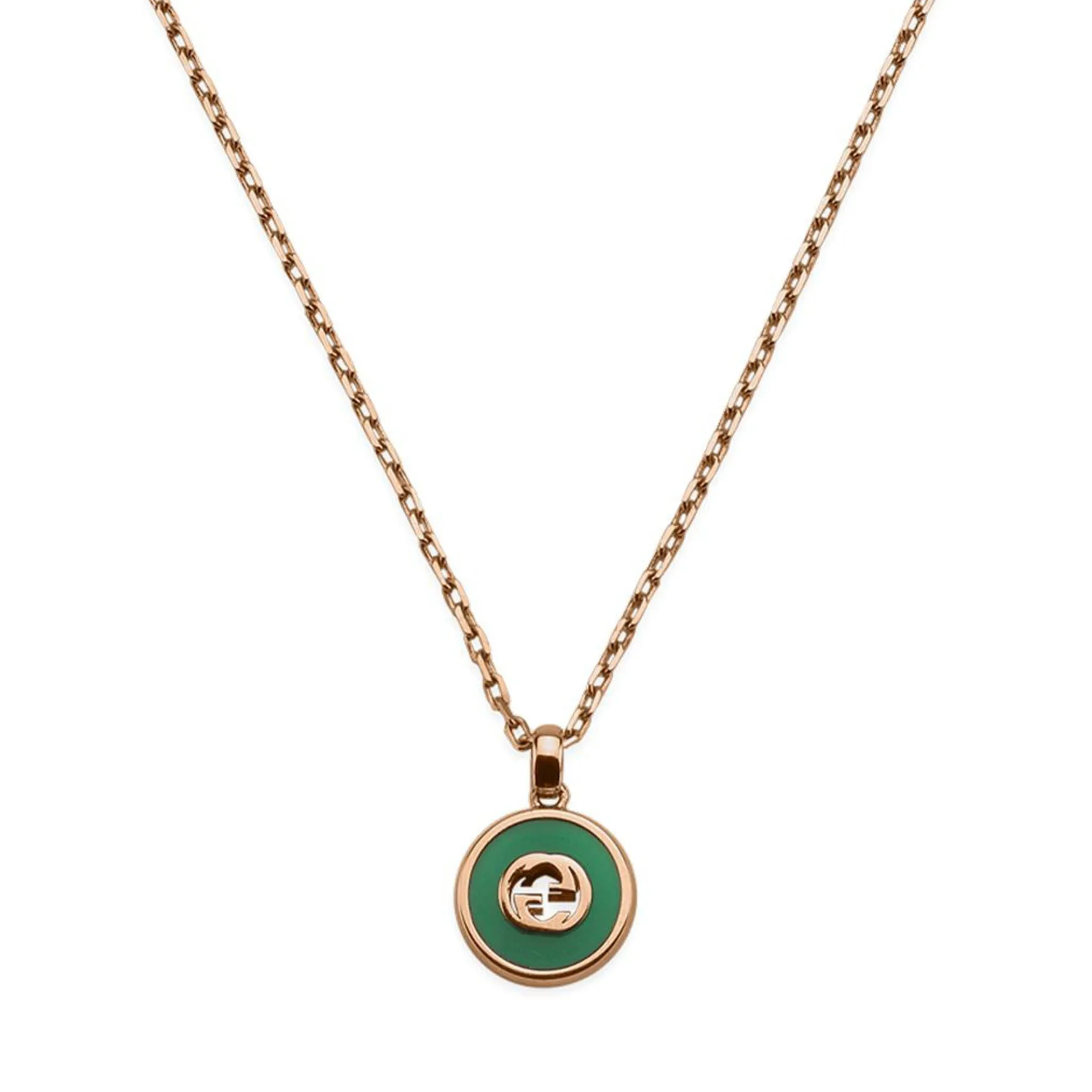 Gucci Interlocking 18ct Rose Gold Diamond Necklace
