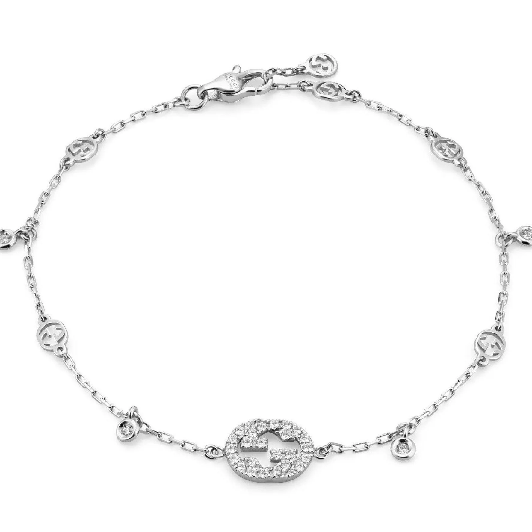 Gucci Interlocking 18ct White Gold Diamond Bracelet