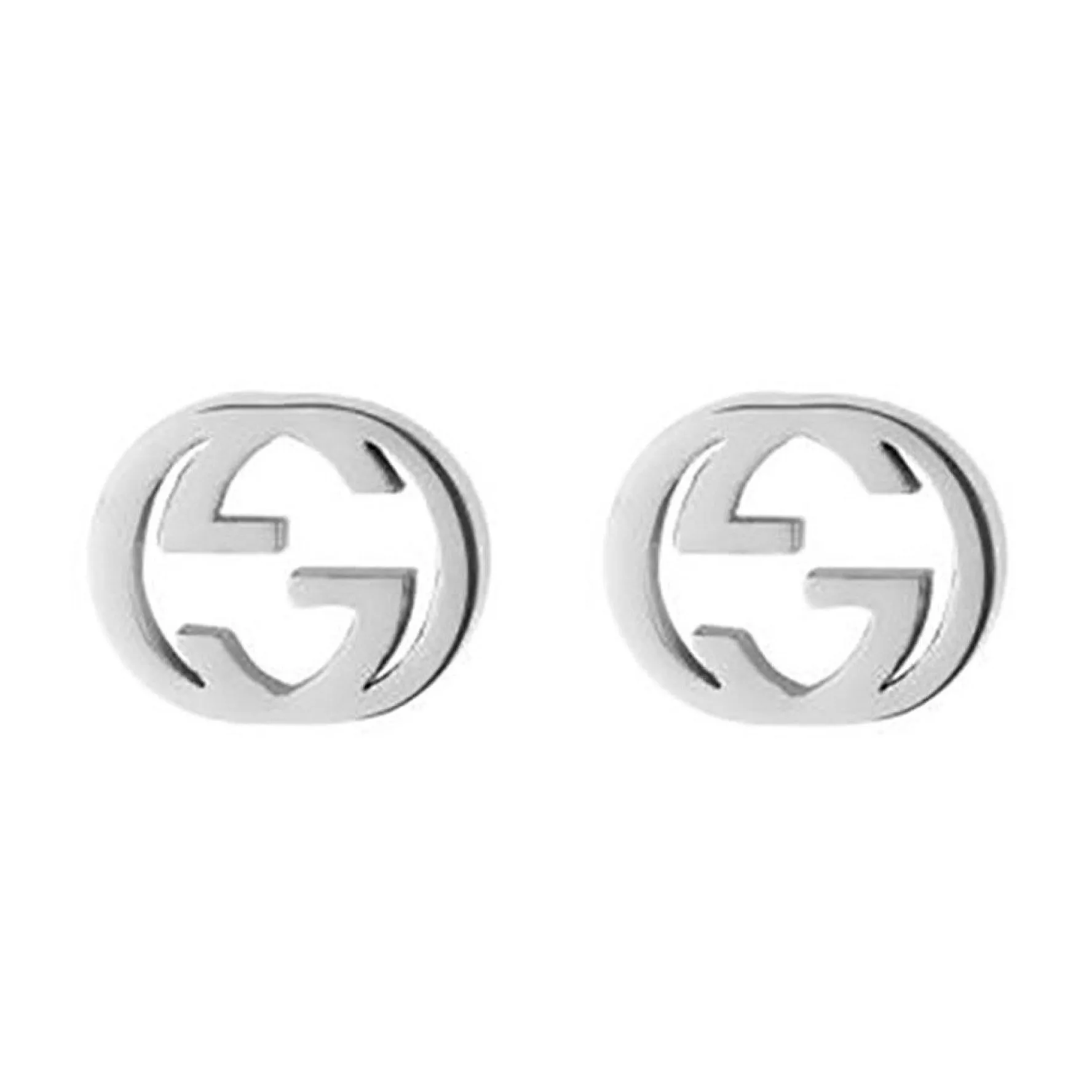 Gucci Interlocking 18ct White Gold Stud Earrings