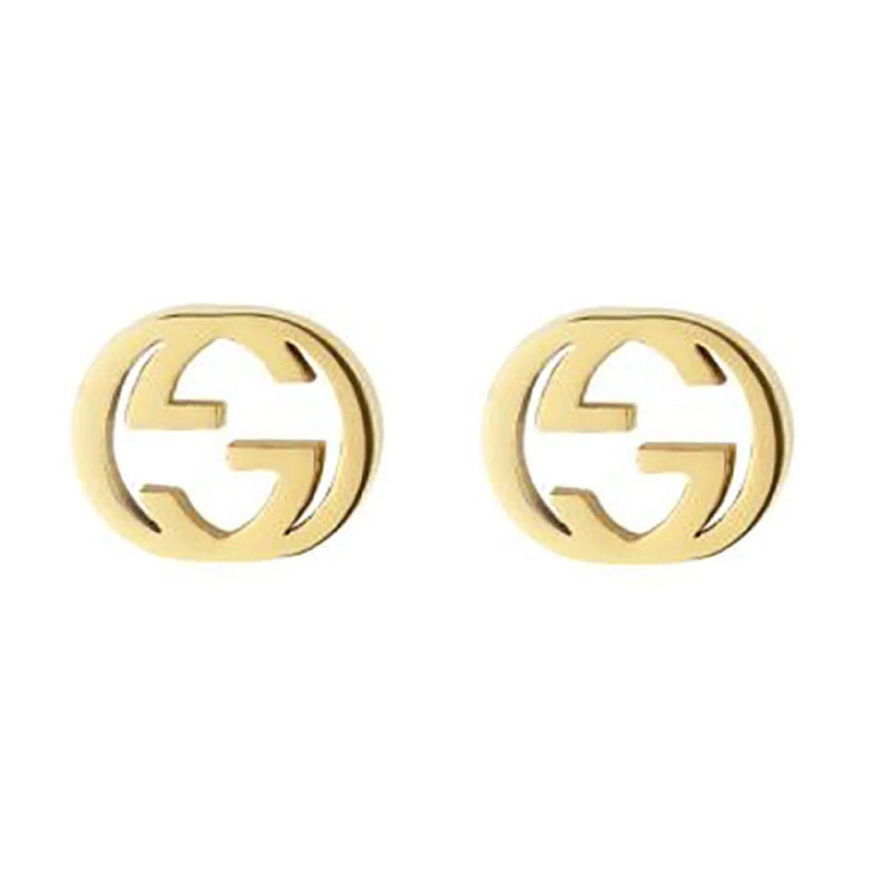 Gucci Interlocking 18ct Yellow Gold Stud Earrings