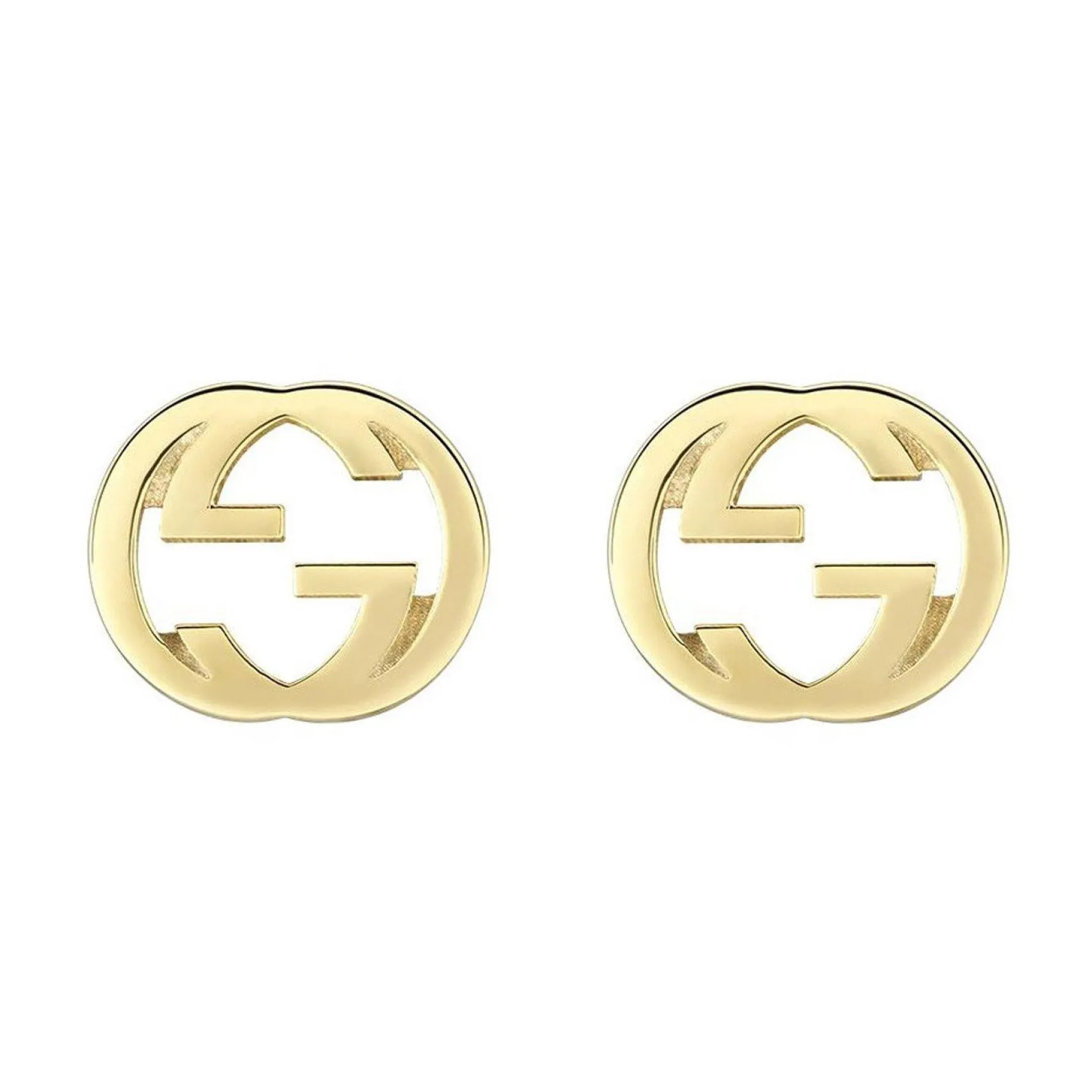Gucci Interlocking 18ct Yellow Gold Stud Earrings