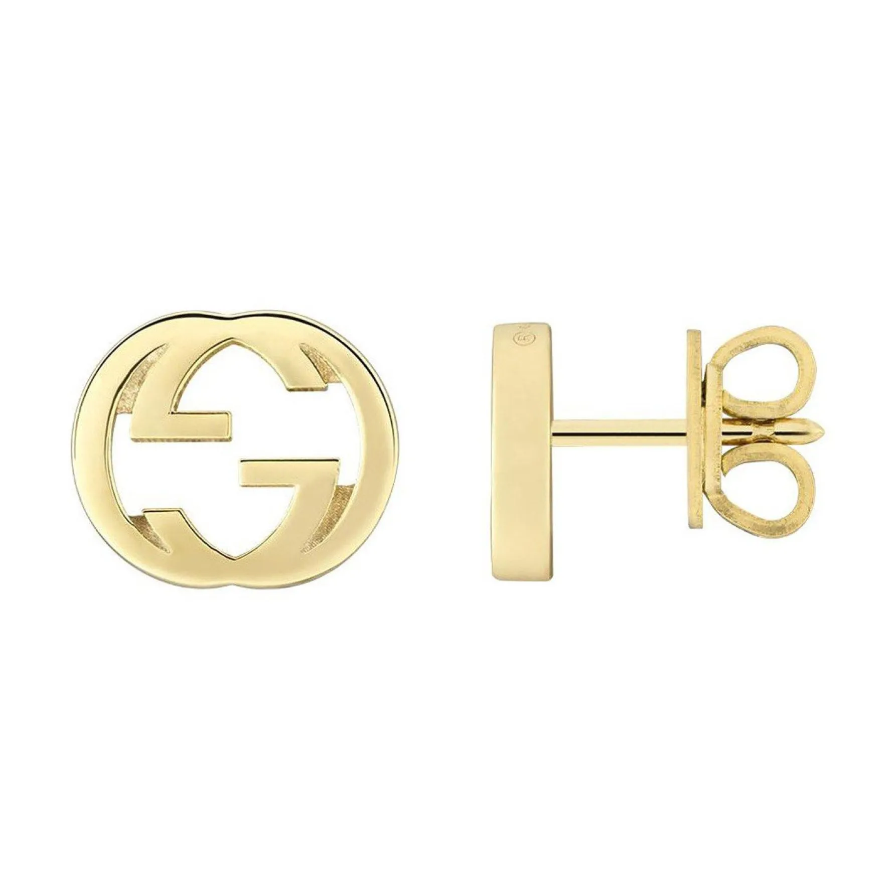 Gucci Interlocking 18ct Yellow Gold Stud Earrings