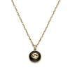 Gucci Interlocking 18ct Yellow Gold Diamond Onyx Necklace