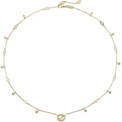 Gucci Interlocking 18ct Yellow Gold Diamond Necklace