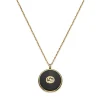 Gucci Interlocking 18ct Yellow Gold Diamond Onyx Necklace