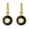 Gucci Interlocking 18ct Yellow Gold Diamond Onyx Drop Earrings